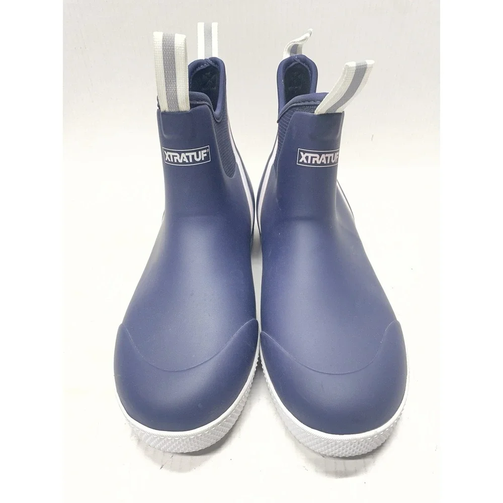 Xtratuf Wheelhouse Ankle Deck Boot Navy/White Mens Size 10 EUC